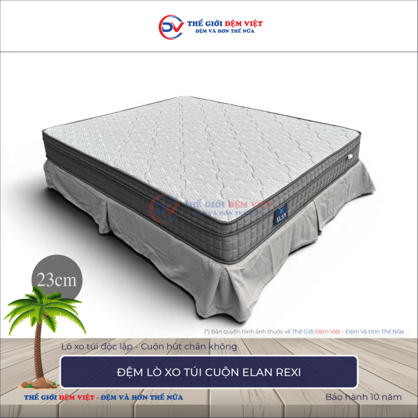 Đệm lò xo túi cuộn Elan Rexi - Dày 23cm